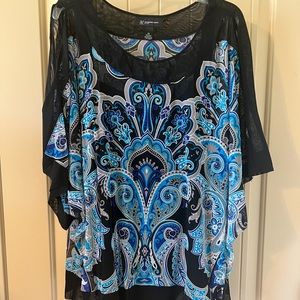 I-N-C Size 3X Cold shoulder top with coordinated cami